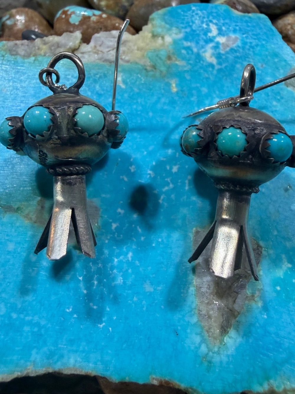 Blossom Turquoise Drop Earrings - Silver Tone Women’s Jewelry